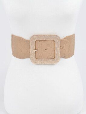 Big Rhinestone Buckle Embossed Plus Size Belt